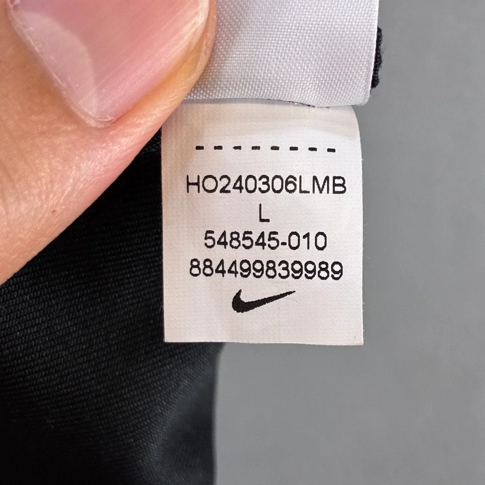 Nike Dri-FIT Racerback Sports Bra Womens Large Black Gym Running Workout Swoosh